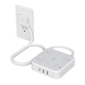 Flat Plug Power Bar with USB C, 4FT Ultra-Thin Extension Cord, 2 Outlet with 3 USB Ports (2 USB C), No Surge Protection for Cruise Ship, Travel Essentials, Dorm Room (4 Outlets White)