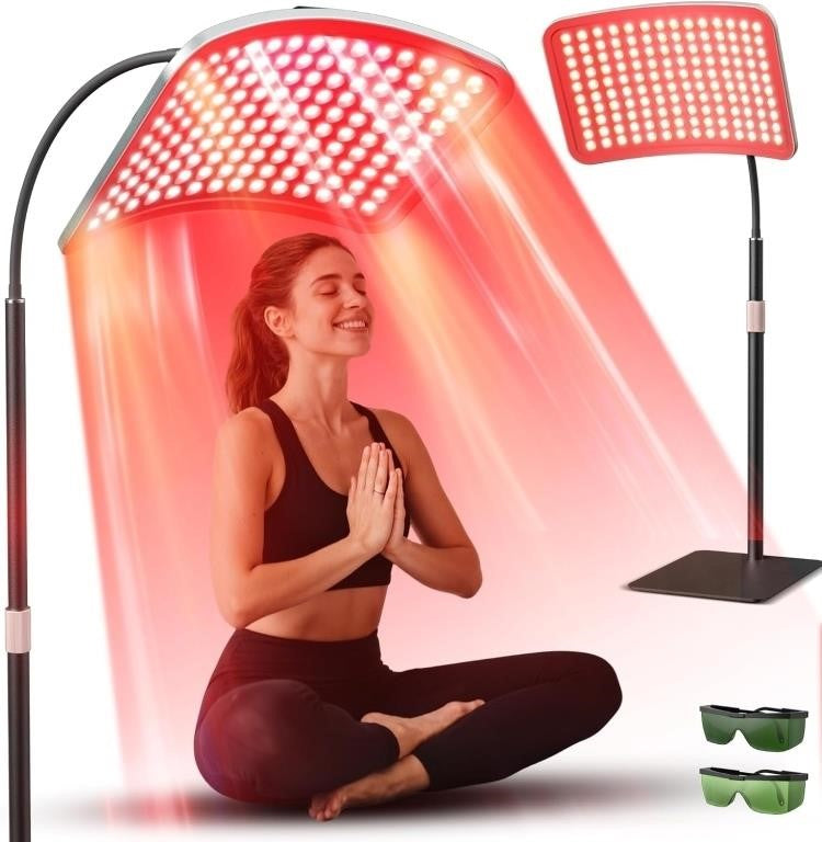 Sunkenet Red Light Therapy for Body and Face, Infrared Red Light Therapy Lamp with Stable Stand, 660nm and 850nm Infrared Pannel